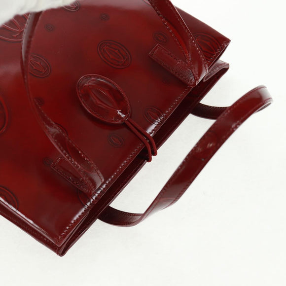 Chloe Hand Bag Patent leather Red Gold Auth bs32969V