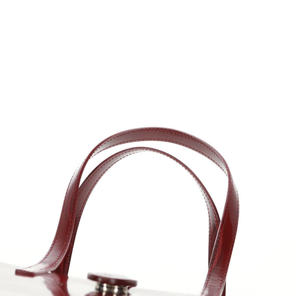 Chloe Hand Bag Patent leather Red Gold Auth bs32969V