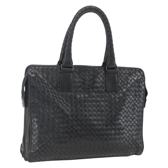 BOTTEGA VENETA INTRECCIATO Hand Bag Leather Black 194669 Auth bs32970