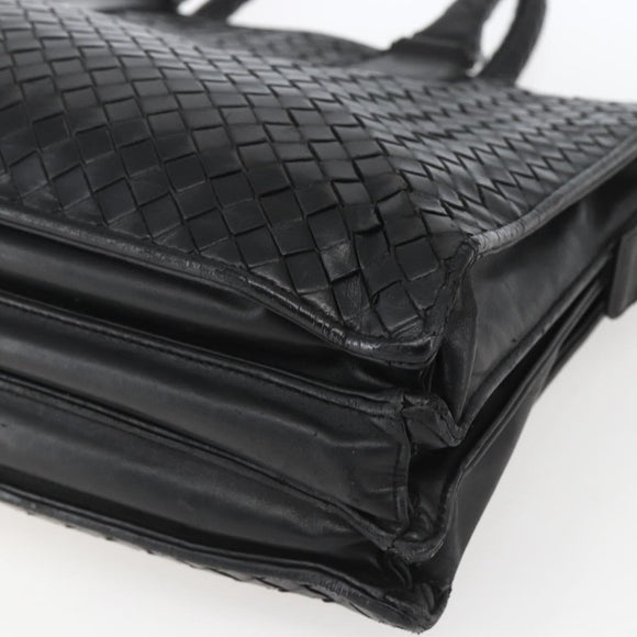 BOTTEGA VENETA INTRECCIATO Hand Bag Leather Black 194669 Auth bs32970