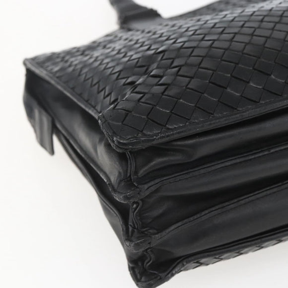 BOTTEGA VENETA INTRECCIATO Hand Bag Leather Black 194669 Auth bs32970