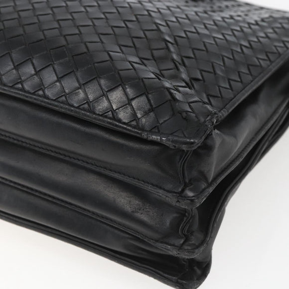 BOTTEGA VENETA INTRECCIATO Hand Bag Leather Black 194669 Auth bs32970
