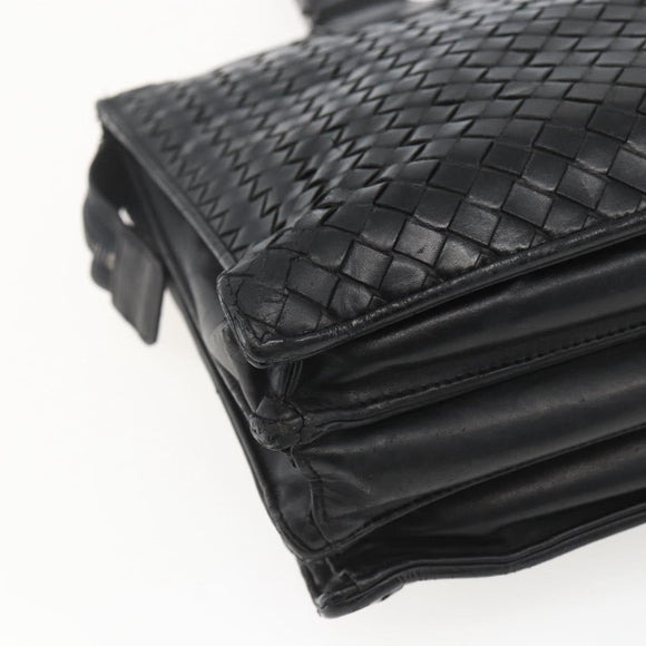 BOTTEGA VENETA INTRECCIATO Hand Bag Leather Black 194669 Auth bs32970