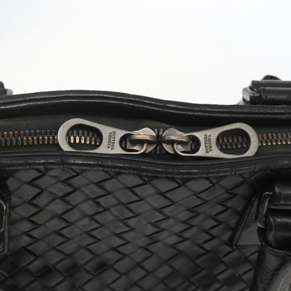 BOTTEGA VENETA INTRECCIATO Hand Bag Leather Black 194669 Auth bs32970