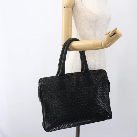 BOTTEGA VENETA INTRECCIATO Hand Bag Leather Black 194669 Auth bs32970
