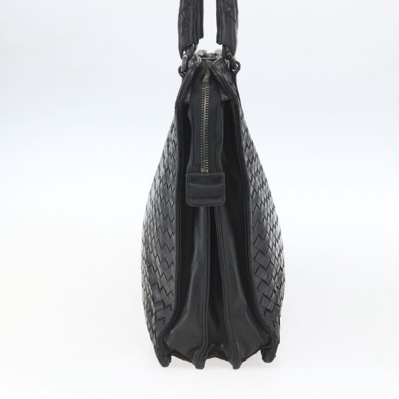 BOTTEGA VENETA INTRECCIATO Hand Bag Leather Black 194669 Auth bs32970