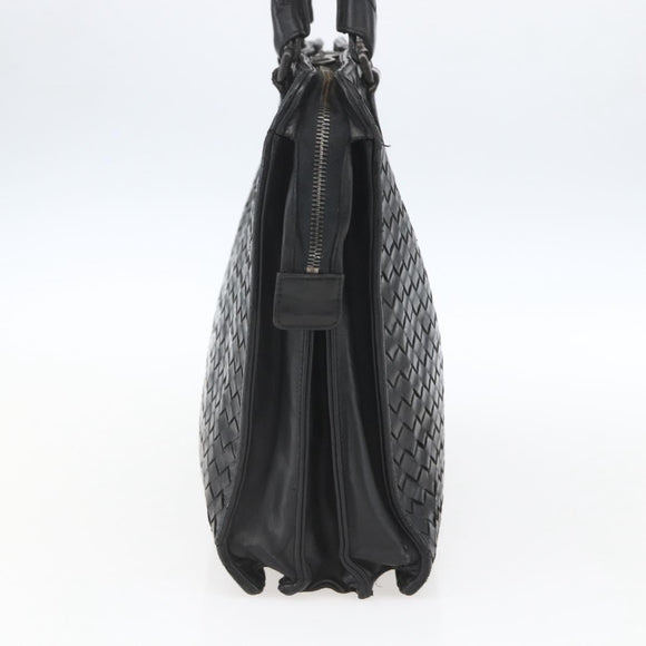BOTTEGA VENETA INTRECCIATO Hand Bag Leather Black 194669 Auth bs32970