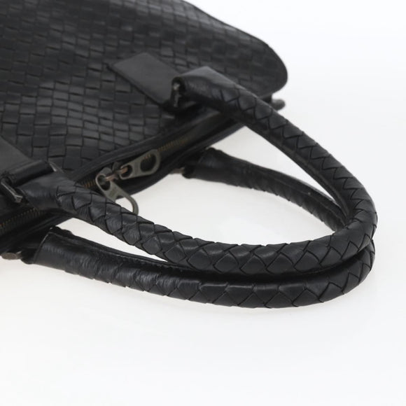 BOTTEGA VENETA INTRECCIATO Hand Bag Leather Black 194669 Auth bs32970