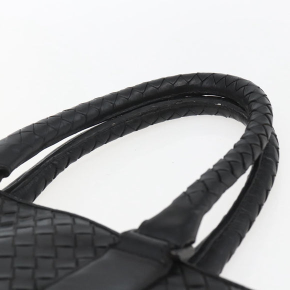BOTTEGA VENETA INTRECCIATO Hand Bag Leather Black 194669 Auth bs32970