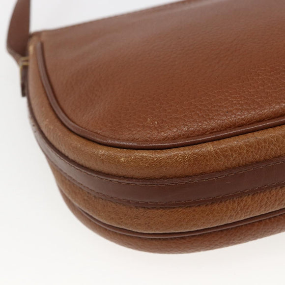 Burberrys Shoulder Bag Leather Brown Gold Auth bs32972