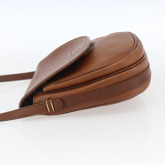 Burberrys Shoulder Bag Leather Brown Gold Auth bs32972