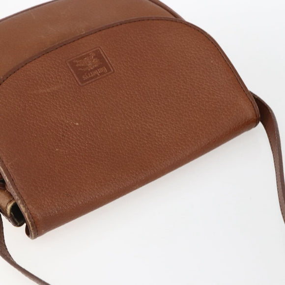 Burberrys Shoulder Bag Leather Brown Gold Auth bs32972