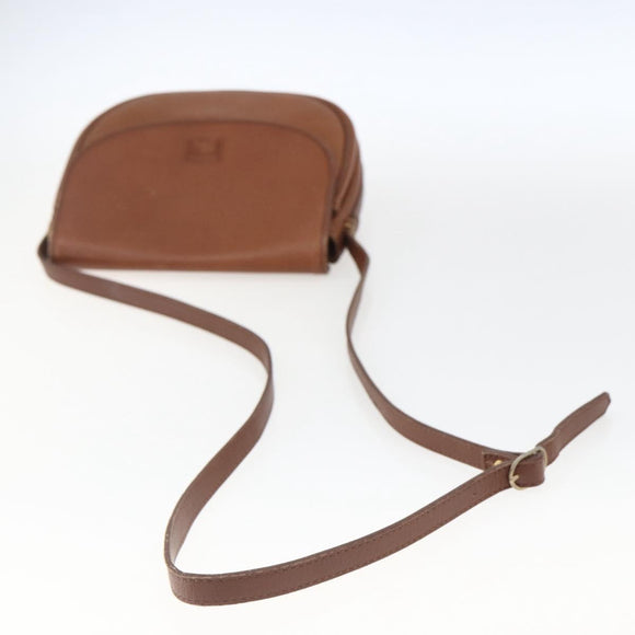 Burberrys Shoulder Bag Leather Brown Gold Auth bs32972