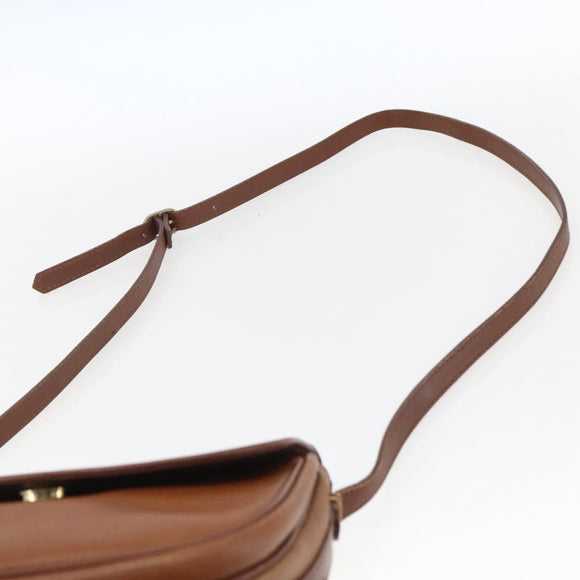 Burberrys Shoulder Bag Leather Brown Gold Auth bs32972