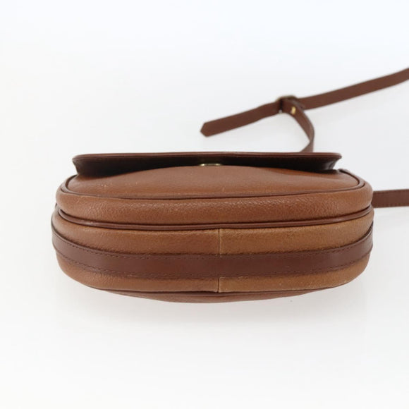 Burberrys Shoulder Bag Leather Brown Gold Auth bs32972