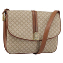 CELINE Macadam Canvas Shoulder Bag PVC Beige Gold Auth bs32974-1
