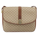 CELINE Macadam Canvas Shoulder Bag PVC Beige Gold Auth bs32974-13
