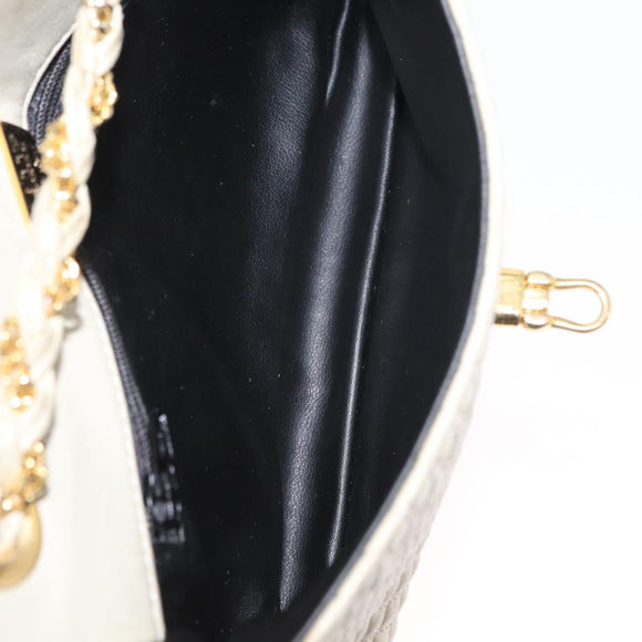 BALLY Shoulder Bag Leather Beige Gold Auth bs32976