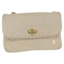 BALLY Shoulder Bag Leather Beige Gold Auth bs32976-13