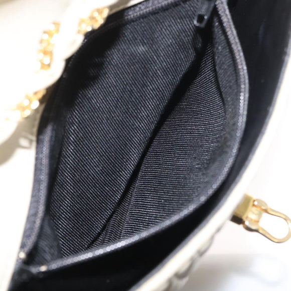 BALLY Shoulder Bag Leather Beige Gold Auth bs32976