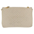 BALLY Shoulder Bag Leather Beige Gold Auth bs32976-2