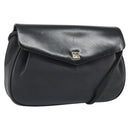 GIVENCHY Shoulder Bag Leather Black Gold Auth bs32977-1