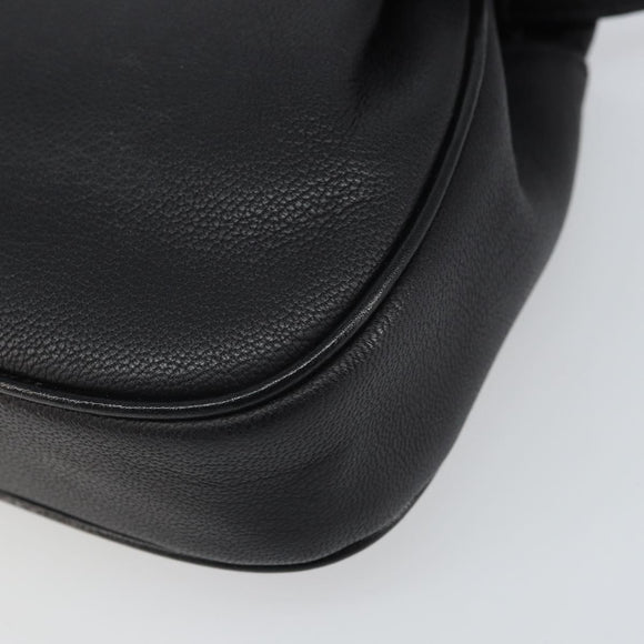 GIVENCHY Shoulder Bag Leather Black Gold Auth bs32977