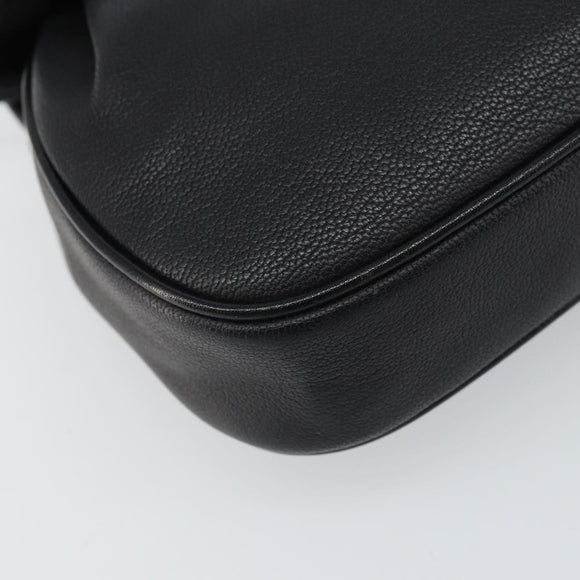 GIVENCHY Shoulder Bag Leather Black Gold Auth bs32977