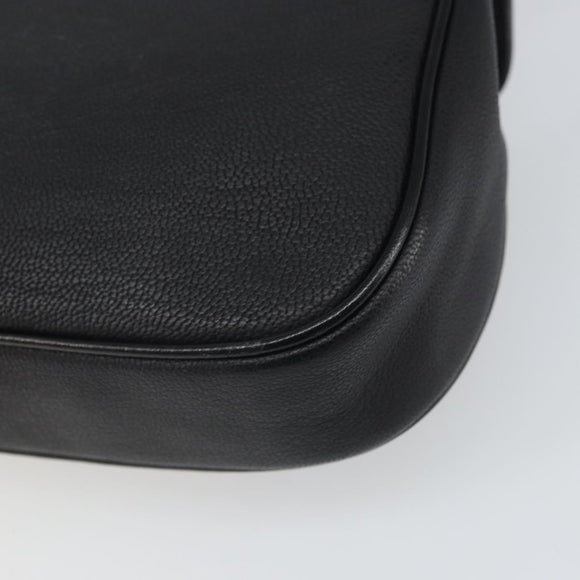 GIVENCHY Shoulder Bag Leather Black Gold Auth bs32977