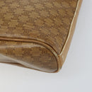 CELINE Macadam Canvas Shoulder Bag PVC Beige Gold Auth bs32978-9