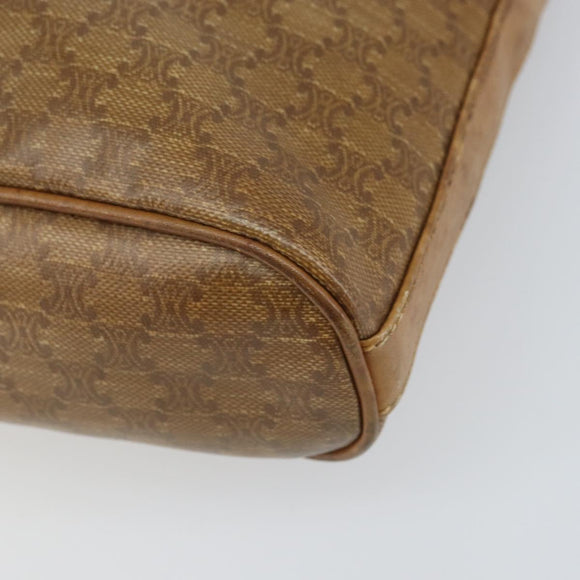 CELINE Macadam Canvas Shoulder Bag PVC Beige Gold Auth bs32978
