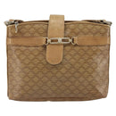 CELINE Macadam Canvas Shoulder Bag PVC Beige Gold Auth bs32978-13
