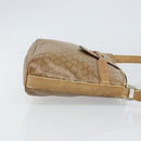 CELINE Macadam Canvas Shoulder Bag PVC Beige Gold Auth bs32978-3