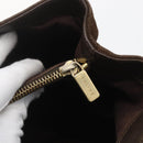 CELINE C Macadam Canvas Hand Bag Suede Brown Gold Auth bs32980-10