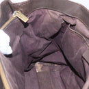CELINE C Macadam Canvas Hand Bag Suede Brown Gold Auth bs32980-19