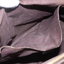 CELINE C Macadam Canvas Hand Bag Suede Brown Gold Auth bs32980-20