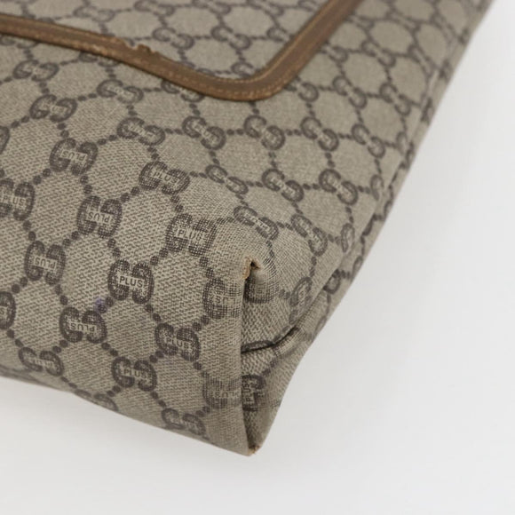 GUCCI GG Plus Supreme Web Sherry Line Tote Bag PVC Beige Red Green Auth bs32982