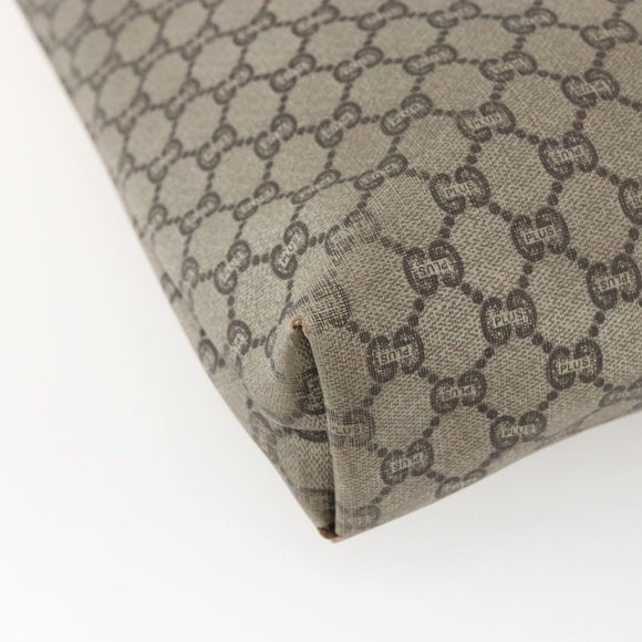 GUCCI GG Plus Supreme Web Sherry Line Tote Bag PVC Beige Red Green Auth bs32982