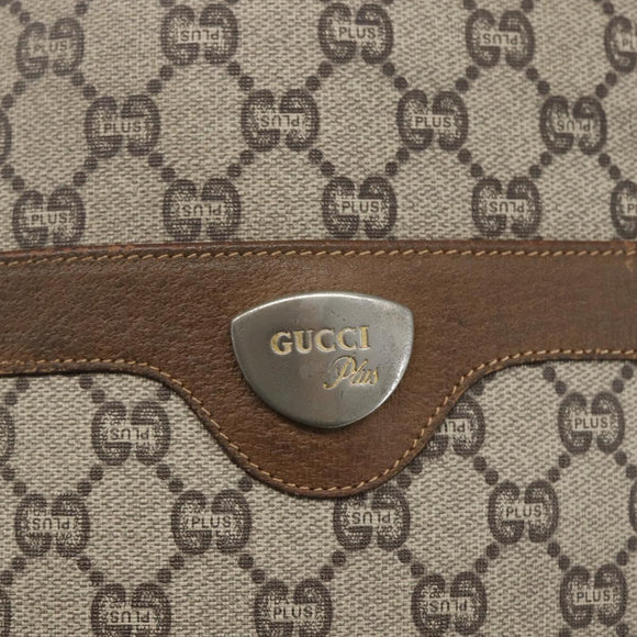 GUCCI GG Plus Supreme Web Sherry Line Tote Bag PVC Beige Red Green Auth bs32982