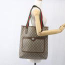 GUCCI GG Plus Supreme Web Sherry Line Tote Bag PVC Beige Red Green Auth bs32982-20