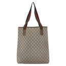 GUCCI GG Plus Supreme Web Sherry Line Tote Bag PVC Beige Red Green Auth bs32982-2