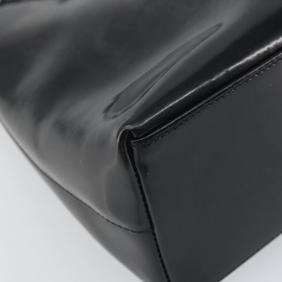 GUCCI Bamboo Hand Bag Patent leather Silver Black 001 1998 3008 Auth bs32983