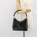 GUCCI Bamboo Hand Bag Patent leather Silver Black 001 1998 3008 Auth bs32983-22