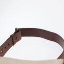 Christian Dior Saddle Waist bag Canvas Leather White Auth bs32984-8