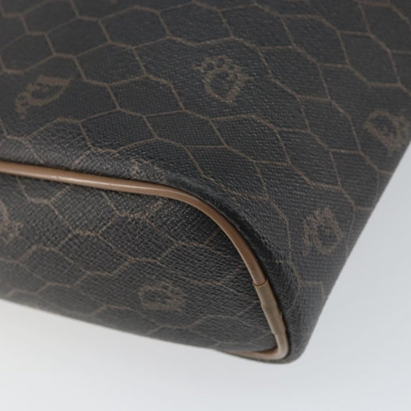 Christian Dior Honeycomb Canvas Clutch Bag PVC Black Auth bs32985