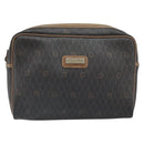 Christian Dior Honeycomb Canvas Clutch Bag PVC Black Auth bs32985-13