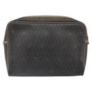 Christian Dior Honeycomb Canvas Clutch Bag PVC Black Auth bs32985-2
