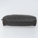 Christian Dior Honeycomb Canvas Clutch Bag PVC Black Auth bs32985-6