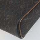 Christian Dior Honeycomb Canvas Clutch Bag PVC Black Auth bs32985-7