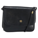 GIVENCHY Shoulder Bag Leather Black Gold Auth bs32997-1